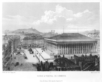 The Bourse and the Commercial Court, Paris, engraved by Jean Baptiste Arnout c.1840 by Nicolas Marie Joseph Chapuy